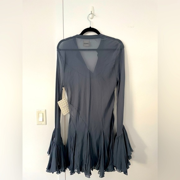 RARE Khaite Winston silk chiffon dress in slate NWT - Picture 3 of 7